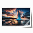 Vibrant rolled print of a geyser landscape design showcasing vivid colors and intricate details, perfect for enhancing home decor and artistic spaces.