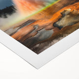 Stunning rolled canvas featuring a vibrant geyser landscape wall art design, showcasing dynamic colors and textures, perfect for enhancing home decor.