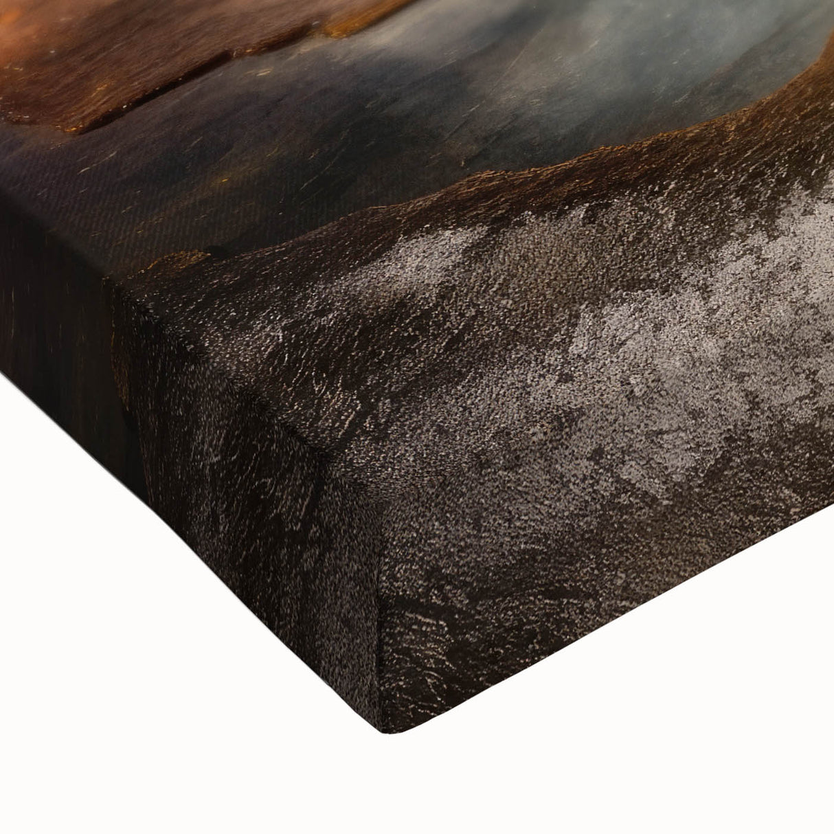 Close-up of a vibrant geyser landscape wall art canvas featuring rich colors and intricate details, perfect for enhancing modern home decor.