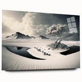 Acrylic wall art featuring a stunning glacier landscape design, showcasing vibrant blue and white colors with a sleek side view, perfect for modern home decor.