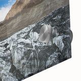 Close-up of a stunning acrylic wall art piece showcasing a vibrant glacier landscape design, emphasizing intricate details and rich colors, perfect for home decor.