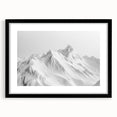 Framed black wall art showcasing a stunning glacier landscape design, complete with a white mat and elegant black frame, perfect for modern home decor.
