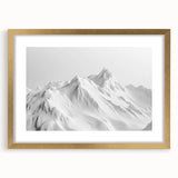 Framed wall art featuring a stunning glacier landscape design with a gold mat, ideal for modern home decor. The artwork showcases icy blues and whites, capturing the essence of nature's beauty. Perfect for enhancing living spaces or offices.