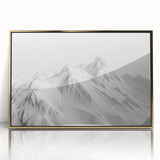 Framed acrylic wall art piece depicting a stunning glacier landscape design, featuring vibrant blue and white hues, set in a sleek gold frame for an elegant touch.