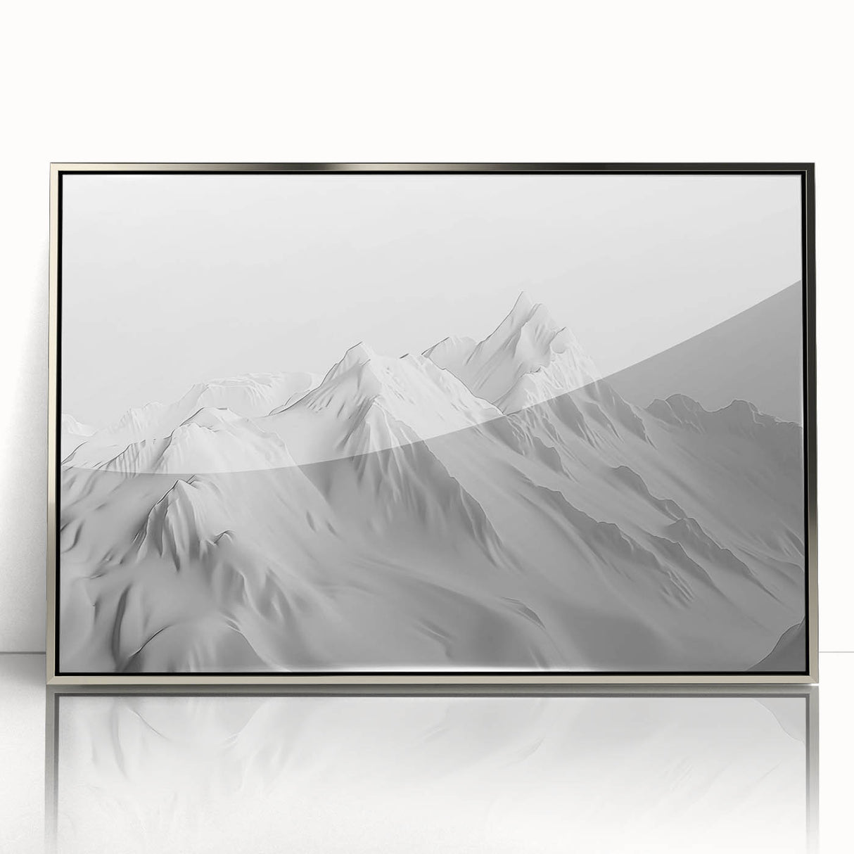 Framed acrylic wall art showcasing a stunning glacier landscape design, featuring cool blue tones and intricate details, perfect for modern home decor.