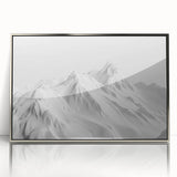Framed acrylic wall art showcasing a stunning glacier landscape design, featuring cool blue tones and intricate details, perfect for modern home decor.