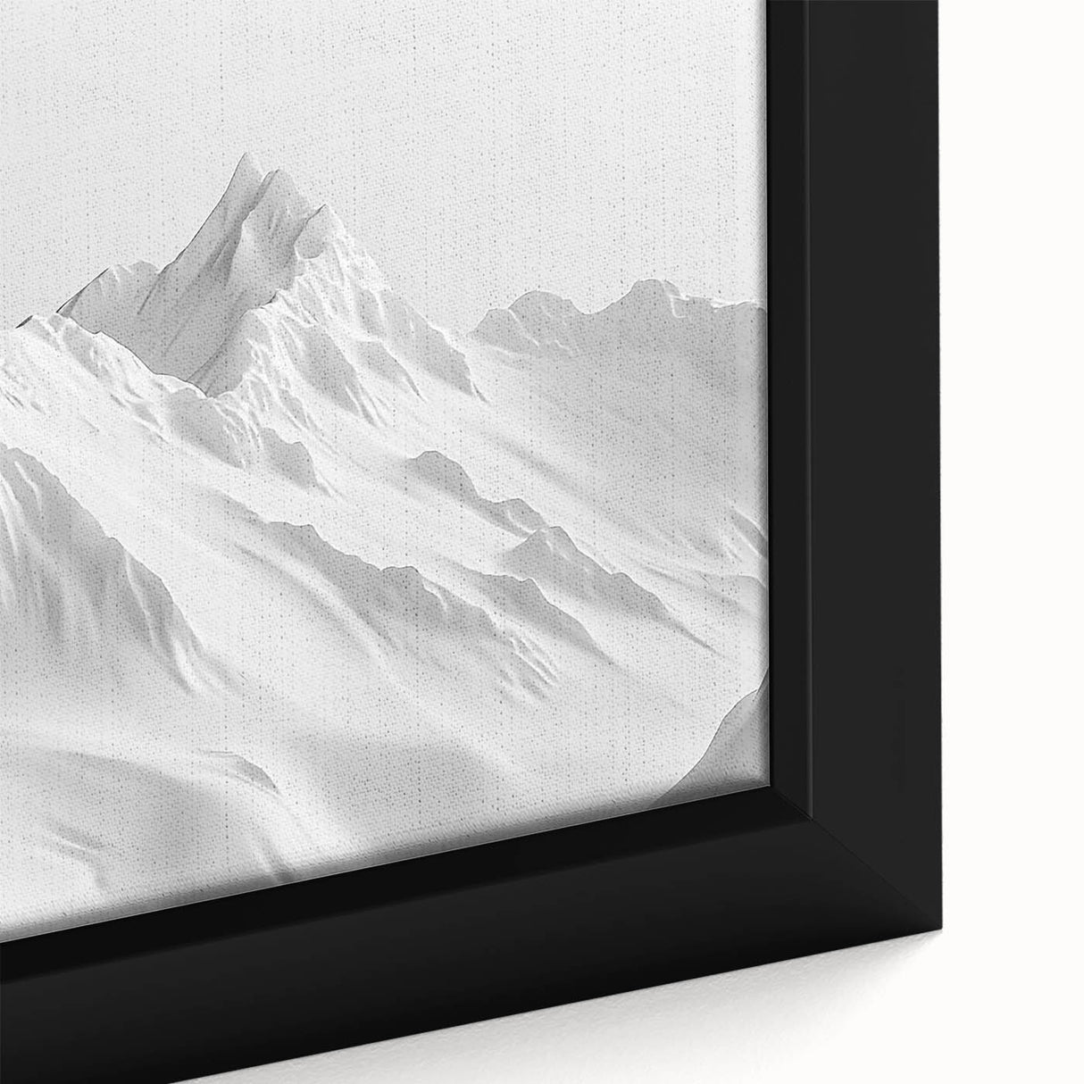 Close-up of a framed canvas featuring a stunning glacier landscape design, showcasing intricate details and vibrant colors, ideal for modern home decor.
