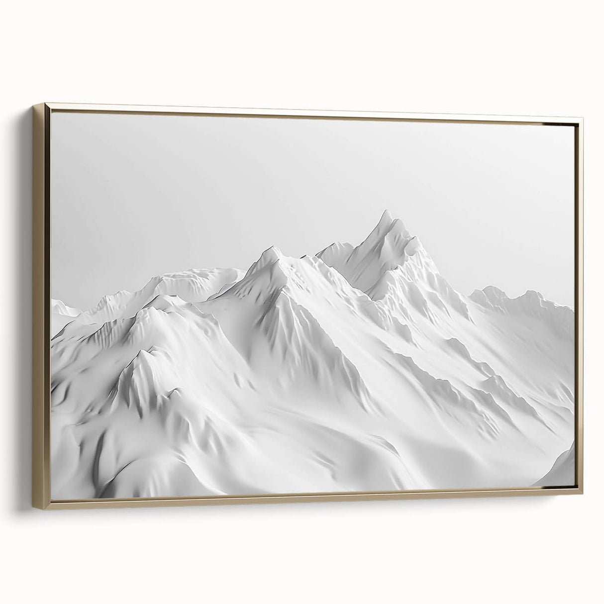 Framed canvas wall art from the Glacier Design 23 collection, showcasing a stunning landscape in hues of blue and gold, perfect for modern home decor.
