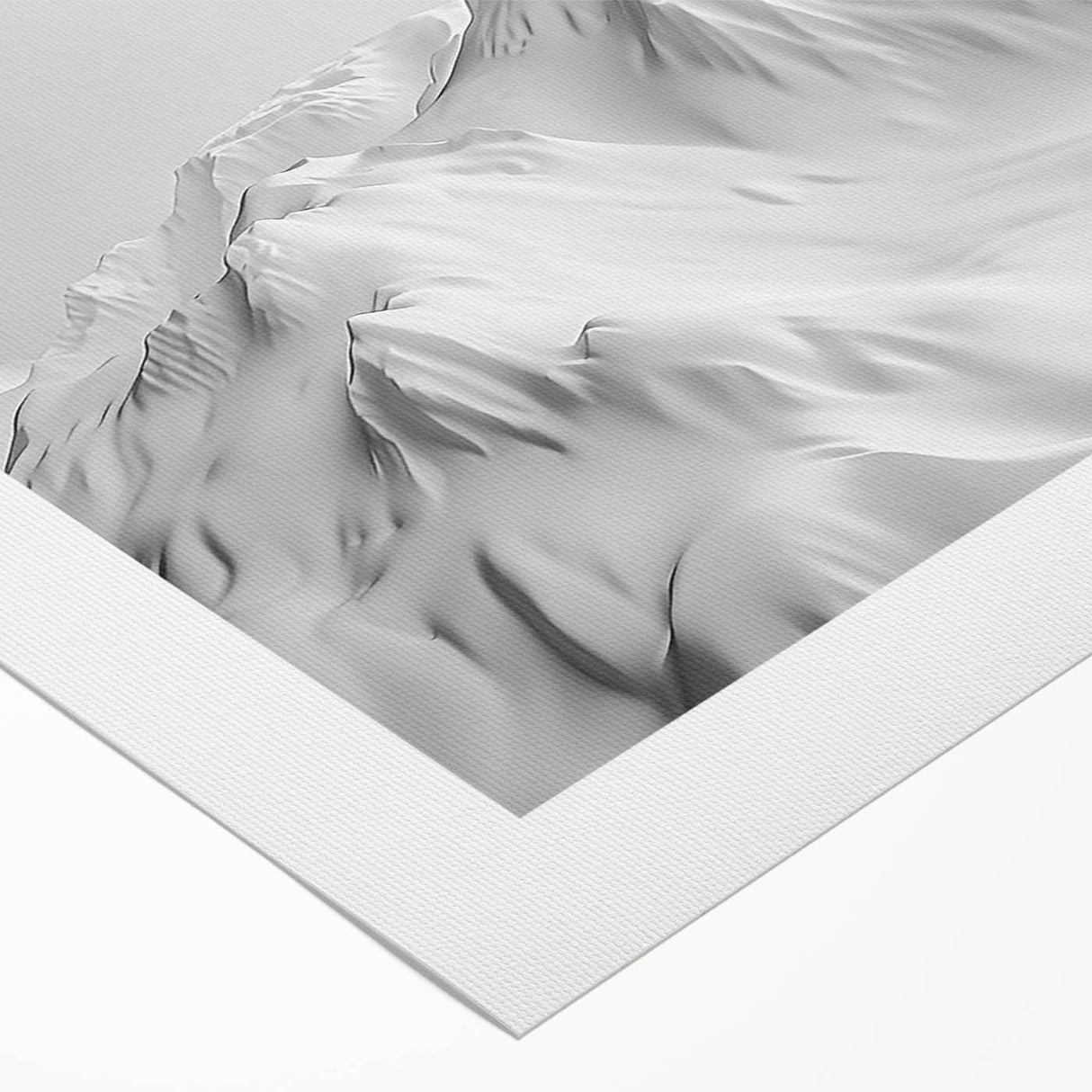 Rolled canvas showcasing a stunning glacier landscape design with vibrant blues and whites, ideal for home decor, packaged securely in a protective cardboard tube.