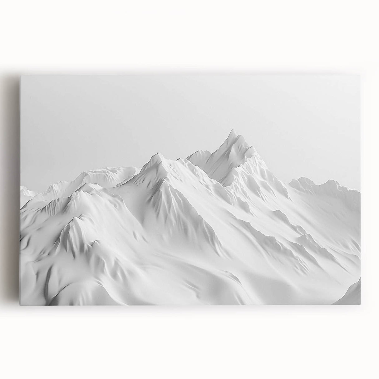 Stretched canvas artwork showcasing a stunning glacier landscape design with vibrant blue and white hues, ideal for home décor or office spaces.