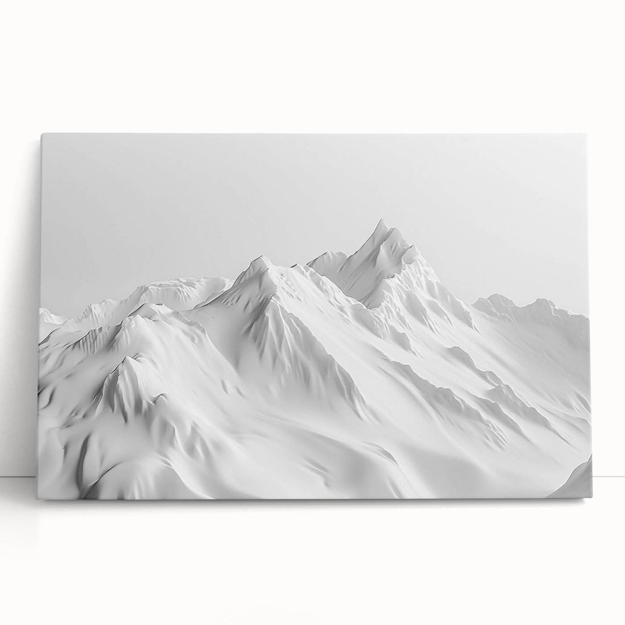 Stretched canvas wall art featuring a stunning glacier landscape design in vibrant blues and whites, perfect for adding a serene, nature-inspired touch to any room.