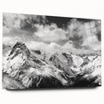 Acrylic glass wall art showcasing a stunning glacier landscape design, elegantly displayed in a side view with decorative pins, perfect for modern home decor.