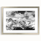 Framed silver wall art featuring a stunning glacier landscape design, showcasing vibrant blues and whites, ideal for modern home decor. Perfect for adding a serene touch to any room.