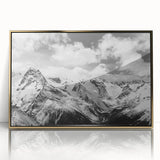 Framed acrylic wall art featuring a stunning glacier landscape design with gold accents, perfect for adding a touch of elegance to any home decor.