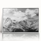 Framed acrylic wall art featuring a stunning glacier landscape design, showcasing vibrant blues and whites, ideal for modern home decor.