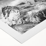 Rolled canvas featuring a stunning glacier landscape design, showcasing vibrant blue and white hues, perfect for modern home decor. Ideal for nature enthusiasts.