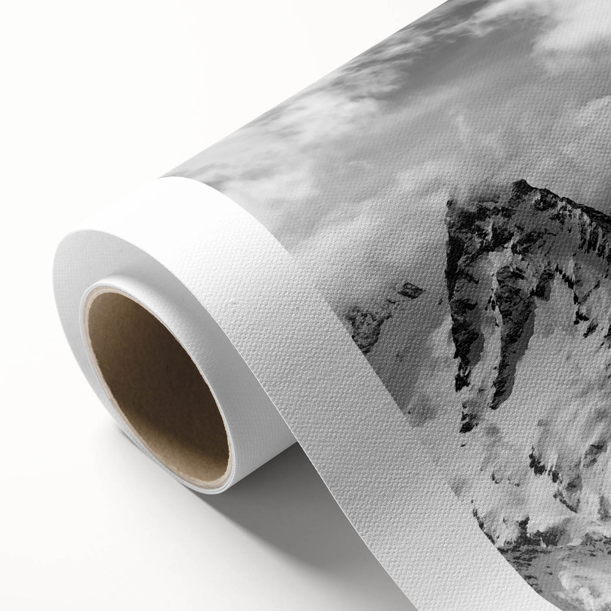 Vibrant rolled canvas wall art depicting a stunning glacier landscape, showcasing rich blues and whites, ideal for enhancing any modern home decor.