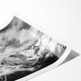 Stunning rolled print of a glacier landscape wall art design, showcasing vibrant blues and whites, ideal for home decor, packaged in a protective tube.