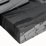 Close-up of a stretched canvas print showcasing a vibrant harbor landscape design, featuring rich colors and intricate details, perfect for home decor.