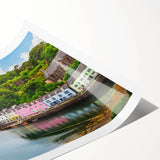 Stunning landscape wall art print showcasing a serene harbor scene with vibrant colors, perfect for home décor. Rolled and ready for framing, enhances any space.