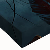 Close-up of a vibrant stretched canvas wall art piece showcasing a scenic harbor landscape with rich colors, enhancing home decor with a coastal theme.