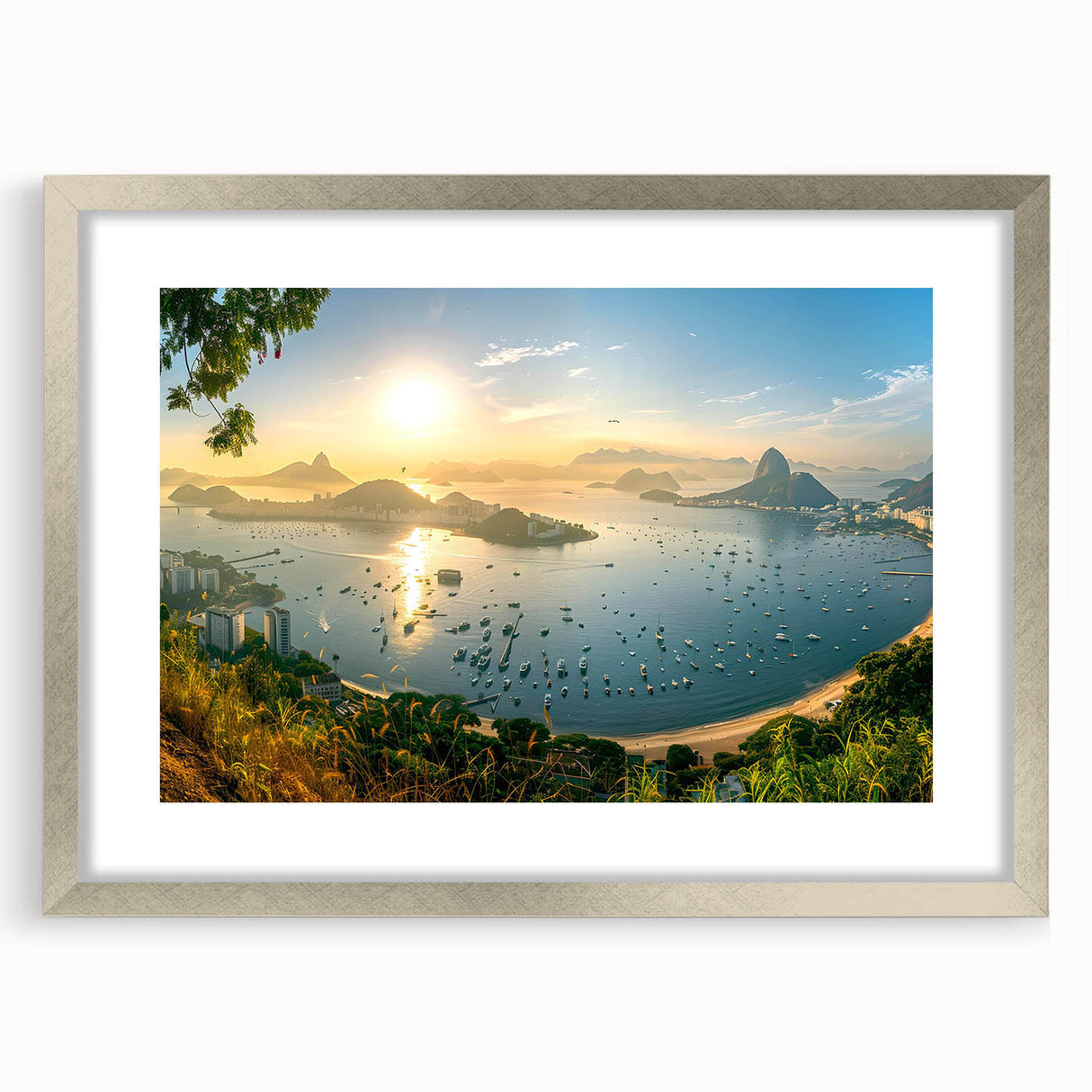Framed wall art from the Landscapes Harbor Design collection, showcasing serene coastal scenery in silver-tone frame with matting, ideal for home decor.