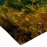 Close-up view of a stretched canvas wall art piece showcasing a vibrant harbor landscape design, featuring rich colors and intricate details, perfect for home decor.