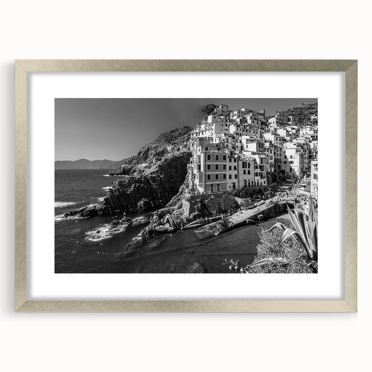 Framed wall art from the Landscapes Harbor Design collection, showcasing a serene harbor scene in silver frame with mat, perfect for home décor enhancement.