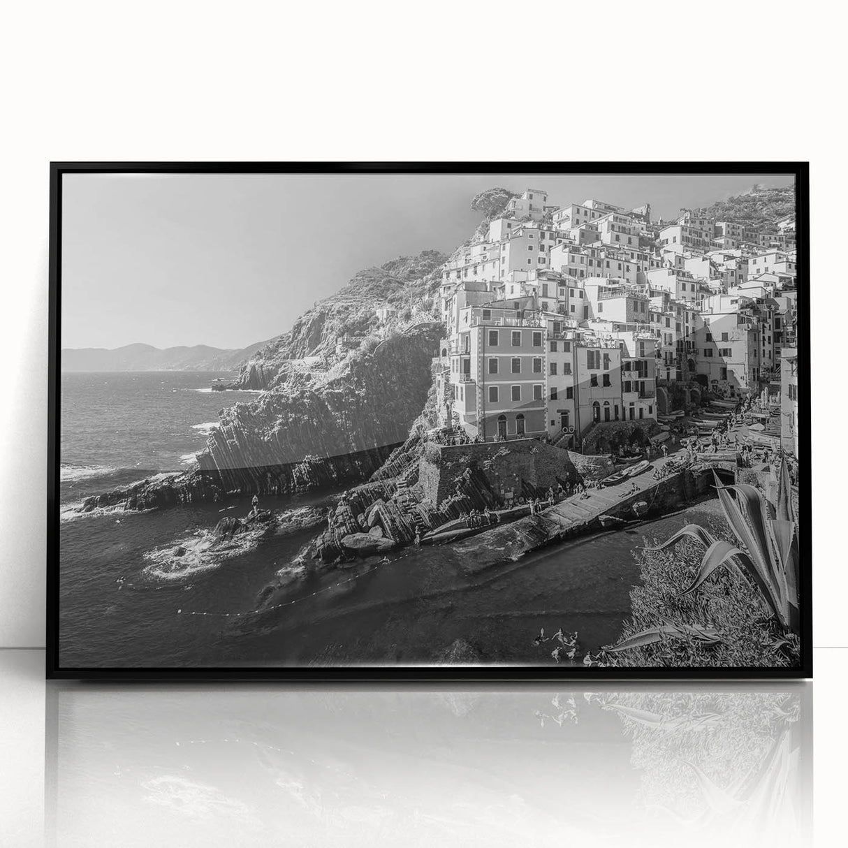 Framed acrylic wall art from the Landscapes Harbor Design 17 collection, showcasing a vibrant abstract scene with bold colors and modern aesthetics, perfect for home decor.