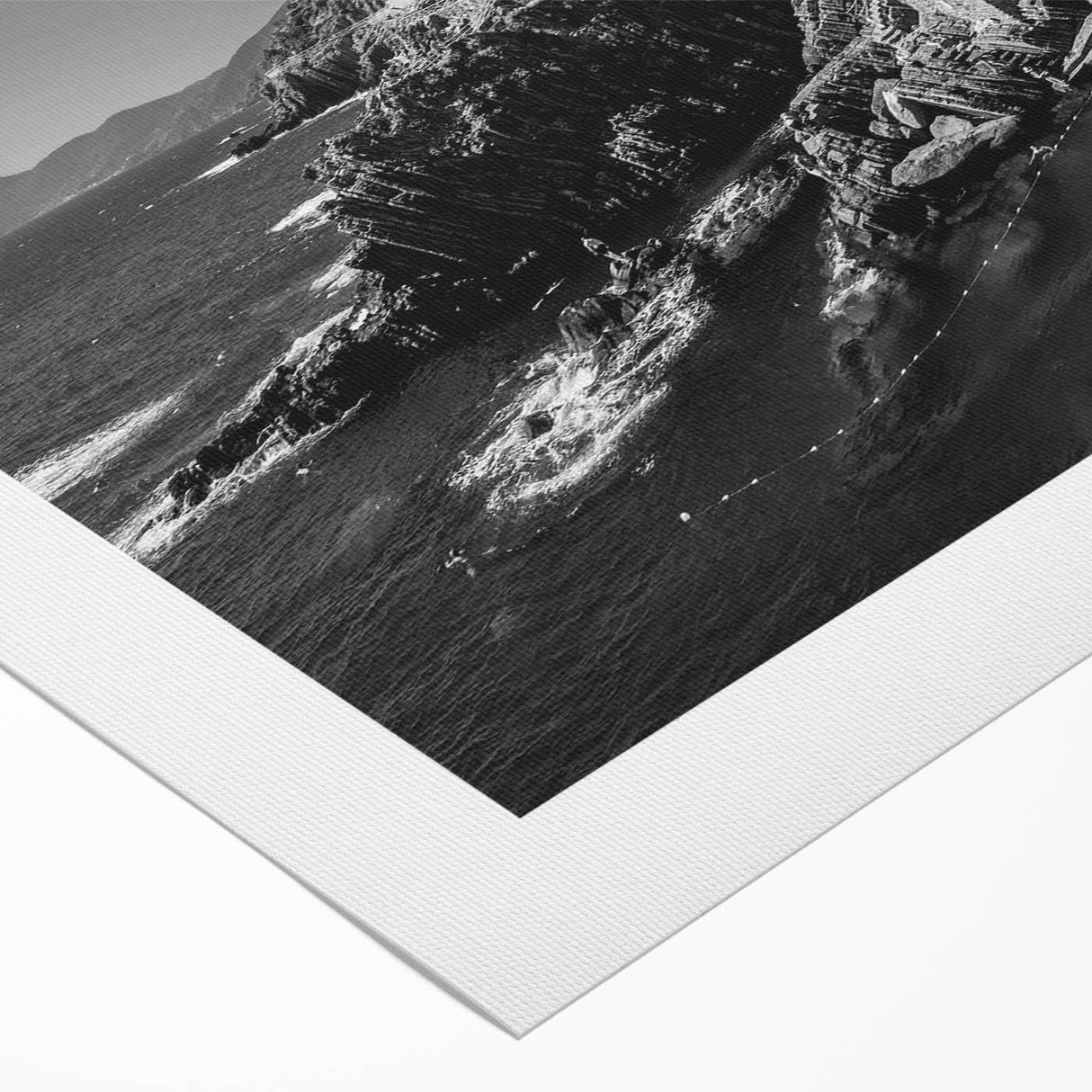 Rolled canvas artwork showcasing a serene harbor landscape with vibrant colors, ideal for home decor. Packaged securely in a protective cardboard tube.