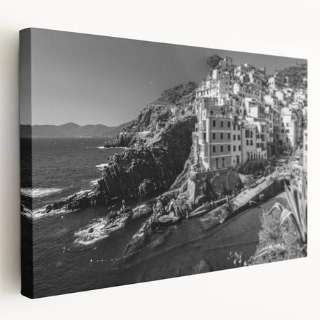 Stretched canvas wall art showcasing a serene harbor landscape design with vibrant colors, perfect for enhancing home decor and creating a calming atmosphere.