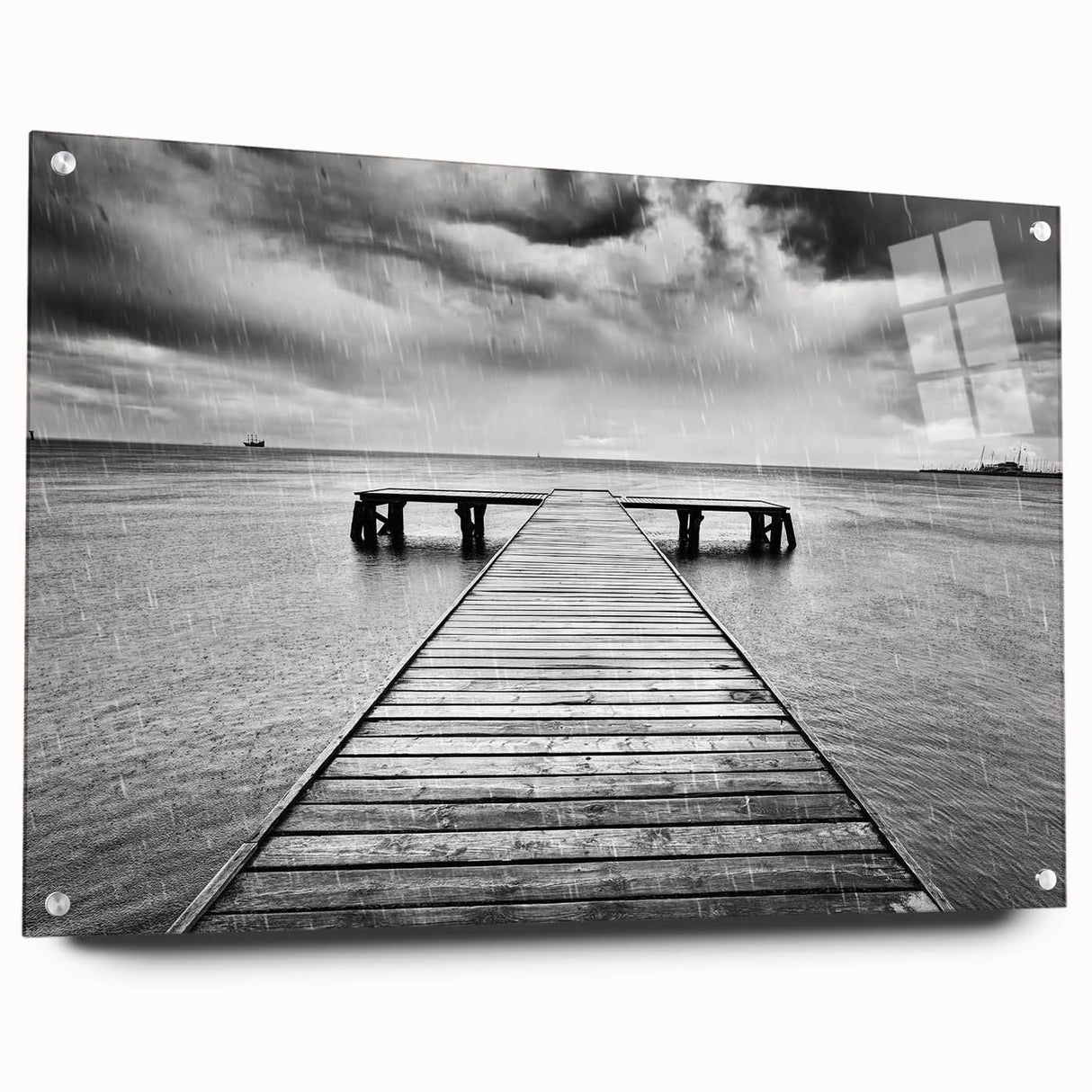 Acrylic glass wall art featuring a scenic harbor design from the 21 Wall Art Collection, showcasing vibrant colors and intricate details, perfect for home decor.