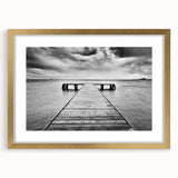 Elegant framed wall art from the Landscapes Harbor Design 21 collection, featuring a serene coastal scene with soothing colors and a gold mat, perfect for home decor.