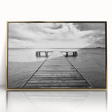 Framed acrylic wall art featuring a serene harbor landscape design in gold tones, ideal for home decor, enhancing modern living spaces with elegance.