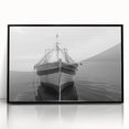 Framed acrylic wall art showcasing a serene harbor landscape design, featuring calming blue and green hues, perfect for enhancing home décor and promoting tranquility.