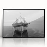 Framed acrylic wall art showcasing a serene harbor landscape design, featuring calming blue and green hues, perfect for enhancing home décor and promoting tranquility.