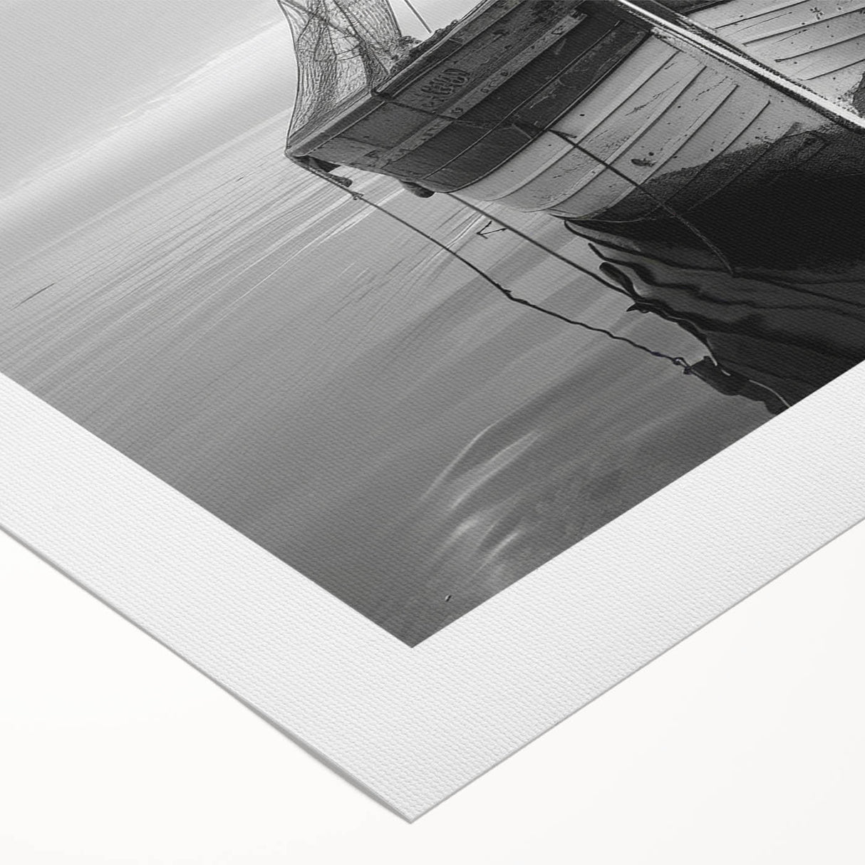 Rolled canvas showcasing a serene harbor landscape design, featuring vibrant colors and intricate details, ideal for enhancing home decor in coastal themes.