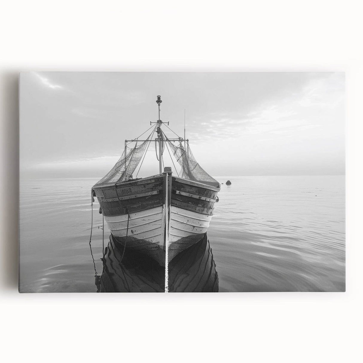 Stretched canvas showcasing a vibrant harbor landscape design with rich colors and intricate details, perfect for enhancing any modern home decor.