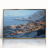 Framed wall art from the Landscapes Harbor Design 31 collection, showcasing an elegant acrylic piece with a gold frame, ideal for contemporary decor.