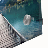 Close-up of a vibrant acrylic glass wall art piece showcasing a serene harbor landscape design, emphasizing rich colors and intricate details, perfect for adding elegance to home decor.