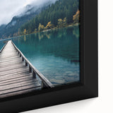 Framed canvas close-up of a serene harbor landscape design, showcasing vibrant colors and intricate details, perfect for home decor and wall art collections.