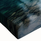 Close-up of a stretched canvas wall art showcasing a vibrant harbor landscape design, featuring rich colors and intricate details, perfect for home decor.