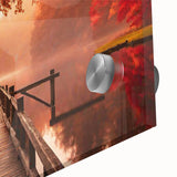 Close-up of a vibrant harbor landscape wall art collection, showcasing intricate acrylic glass details and rich colors, perfect for modern home decor.