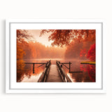 Framed wall art collection featuring a serene harbor landscape design in a white mat and frame, perfect for enhancing modern home decor. The artwork showcases tranquil blues and greens, evoking a calming atmosphere suited for living spaces or offices.