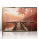 Framed acrylic wall art collection showcasing a serene harbor landscape design with gold accents, perfect for enhancing home decor with elegance.