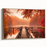 Framed canvas wall art from the Landscapes Harbor Design collection featuring a serene harbor scene with golden accents, ideal for enhancing modern home decor.