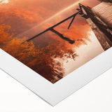 Vibrant rolled canvas showcasing a serene harbor landscape with vivid colors and intricate details, ideal for enhancing home decor and artistic ambiance.