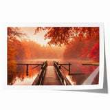 Abstract landscape wall art print showcasing a vibrant harbor scene with rich blues and greens, rolled up in a protective cardboard tube for easy storage and display.