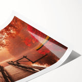 Vibrant rolled print showcasing a serene harbor landscape design, featuring soft blues and greens, perfect for interior decor. Packaged securely in a cardboard tube.