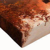 Close-up of a vibrant stretched canvas showcasing a serene harbor landscape design, featuring rich colors and intricate details, ideal for home décor.